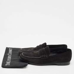 Prada Black Suede Penny Slip On Loafers Size 41