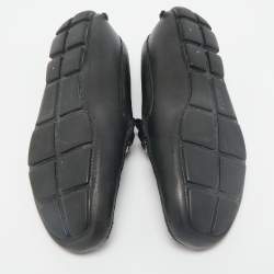 Prada Black Leather Slip On Loafers Size 41.5