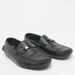 Prada Black Leather Slip On Loafers Size 41.5