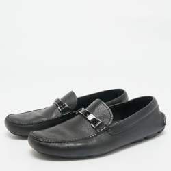 Prada Black Leather Slip On Loafers Size 41.5