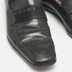 Prada Black Leather Penny Slip On Loafers Size 41.5