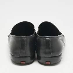 Prada Black Leather Penny Slip On Loafers Size 41.5