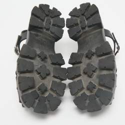 Prada Black Rubber Monolith Sandals Size 42