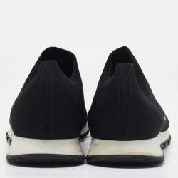 Prada Black Knit Fabric Slip On Sneakers Size 40.5