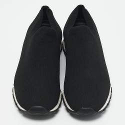 Prada Black Knit Fabric Slip On Sneakers Size 40.5