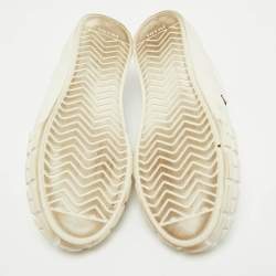 Prada White Nylon Double Wheel Lace Up Sneakers Size 41