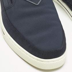 Prada Navy Blue Canvas Low Top Sneakers Size 42.5