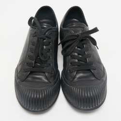 Prada Black Leather Lace Up Sneakers Size 42.5