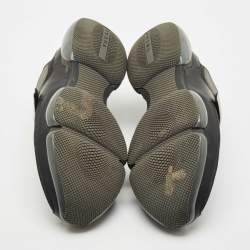 Prada Black  Knit Fabric And Leather Cloudbust Sneakers Size 42.5