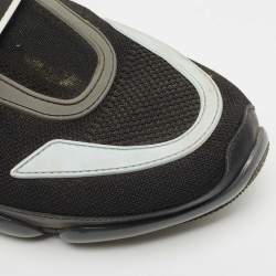 Prada Black  Knit Fabric And Leather Cloudbust Sneakers Size 42.5
