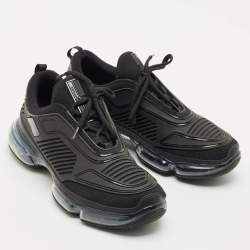 Prada Black Knit Fabric and Rubber Cloudbust Sneakers Size 41