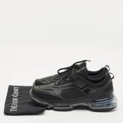 Prada Black Knit Fabric and Rubber Cloudbust Sneakers Size 41