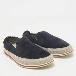 Prada Navy Blue Suede Slip On Espadrille Size 42.5