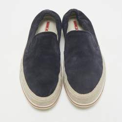 Prada Navy Blue Suede Slip On Espadrille Size 42.5