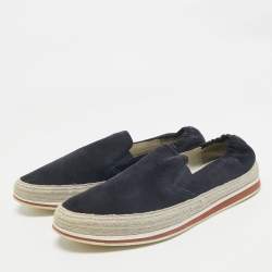 Prada Navy Blue Suede Slip On Espadrille Size 42.5