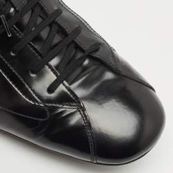 Prada Black Leather Low Top Sneakers Size 43