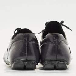 Prada Black Leather Low Top Sneakers Size 43
