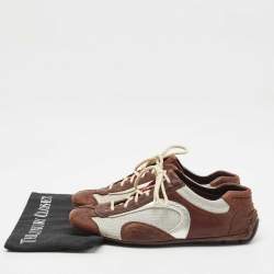 Prada Sport Multicolor Leather And Mesh Lace Up Low Top Sneakers Size 41