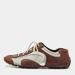 Prada Sport Multicolor Leather And Mesh Lace Up Low Top Sneakers Size 41