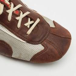 Prada Sport Multicolor Leather And Mesh Lace Up Low Top Sneakers Size 41