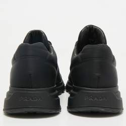Pre Owned Prada Black Re-Nylon Prax Logo Low Top Sneakers Size 40