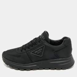 Prada Black Re-Nylon Prax Logo Low Top Sneakers Size 40