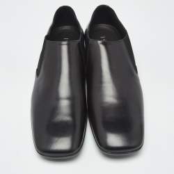 Pre Owned Prada Black Leather Slip On Loafers Size 44