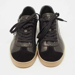 Pre Owned Prada Black Leather and Suede Lane Sneakers Size 43