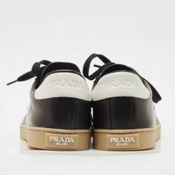 Pre Owned Prada Black Leather and Suede Lane Sneakers Size 43