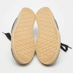 Pre Owned Prada Black Leather and Suede Lane Sneakers Size 43