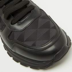 Pre Owned Prada Black Leather and Re-Nylon Prax 1 Low Top Sneakers Size 40