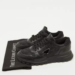 Pre Owned Prada Black Leather and Re-Nylon Prax 1 Low Top Sneakers Size 40