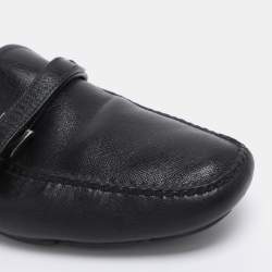 Pre Owned Prada Black Patent Leather Loafers Size 45