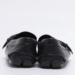 Pre Owned Prada Black Patent Leather Loafers Size 45