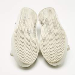 Pre Owned Prada White Leather Logo Lace Up  Sneakers Size 43.5