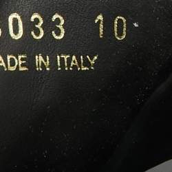 Pre Owned Prada Black Croc Embossed Leather Crisscross Flat Sandals Size 44