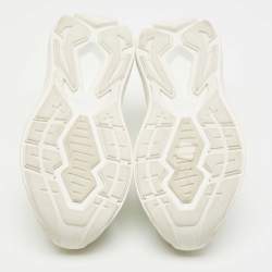 Pre Owned Prada White Fabric and Leather Systeme Lace Up Sneakers Size 41