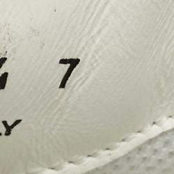 Pre Owned Prada White Fabric and Leather Systeme Lace Up Sneakers Size 41