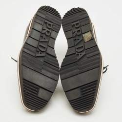 Pre Owned Prada Tricolor Brogue Leather Derby Lace Up Sneakers Size 39.5