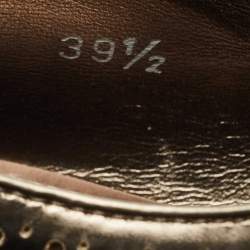Pre Owned Prada Metallic Brogue Leather Derby Lace Up Sneakers Size 39.5