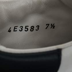 Pre Owned Prada White/Black Leather Macro Low Top Sneakers Size 41.5