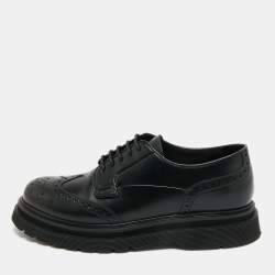 Pre Owned Prada Black Leather Brogues Lace Up Oxford Size 41