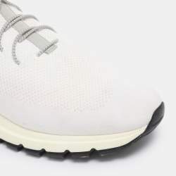 Pre Owned Prada White Knit Fabric Slip On Sneakers Size 42.5