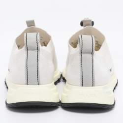 Pre Owned Prada White Knit Fabric Slip On Sneakers Size 42.5