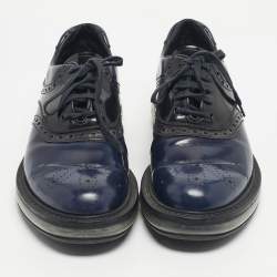 Pre Owned Prada Two Tone Brogue Leather lace Up Derby Sneakers Size 43