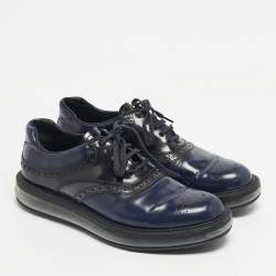 Pre Owned Prada Two Tone Brogue Leather lace Up Derby Sneakers Size 43