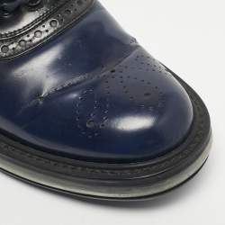 Pre Owned Prada Two Tone Brogue Leather lace Up Derby Sneakers Size 43