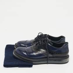 Pre Owned Prada Two Tone Brogue Leather lace Up Derby Sneakers Size 43