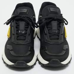Pre Owned Prada Black Nylon and Rubber Prax 01 Lace Up Sneakers Size 42