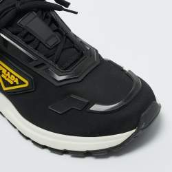 Pre Owned Prada Black Nylon and Rubber Prax 01 Lace Up Sneakers Size 42